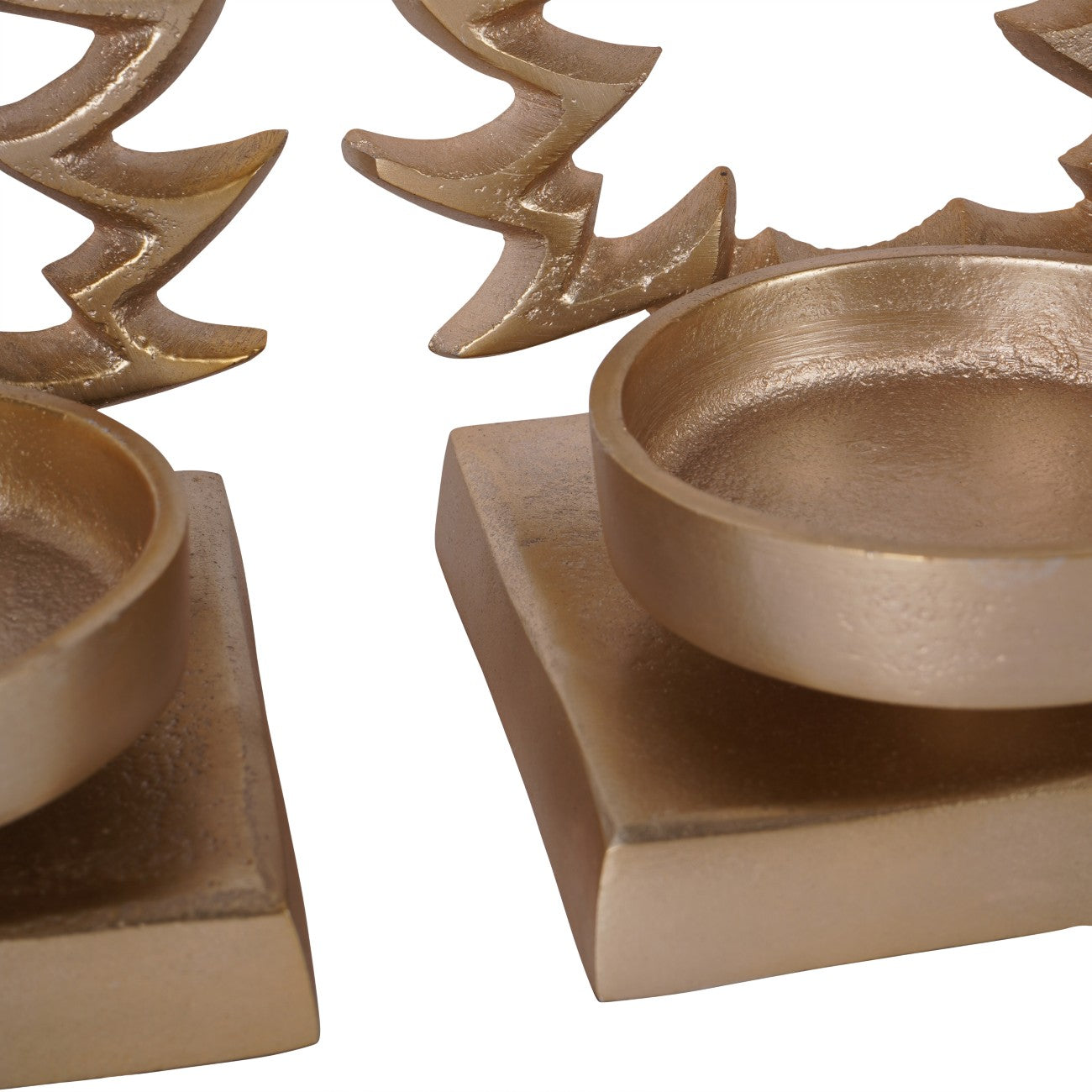 Set of 3 Laura Ashley  Festive Aluminium Xmas Tree Gold Tealight Holders